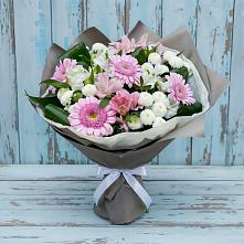 Букет цветов из:  Герберы, Альстромерии и Хризантемы в Авдотьино