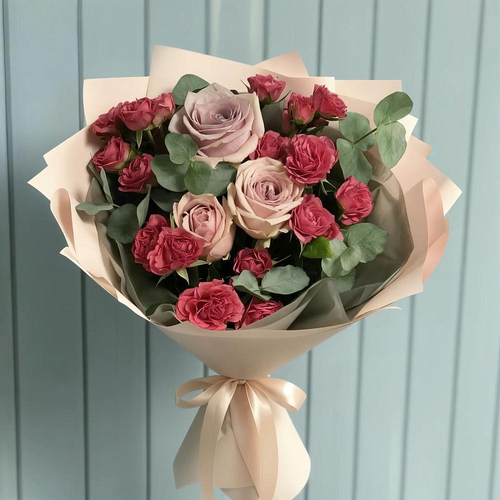 Букет цветов из: Гвоздики и Розы в Авдотьино