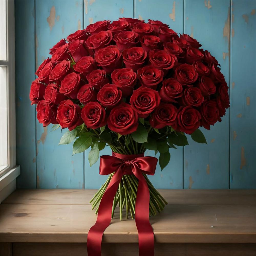 Букет Красные розы Блэк Меджик в Авдотьино