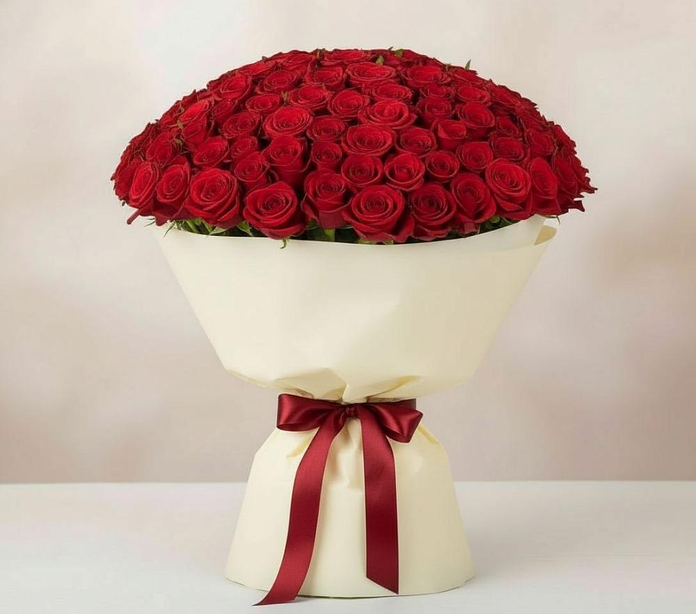Букет 101 Красная роза Милано в Авдотьино