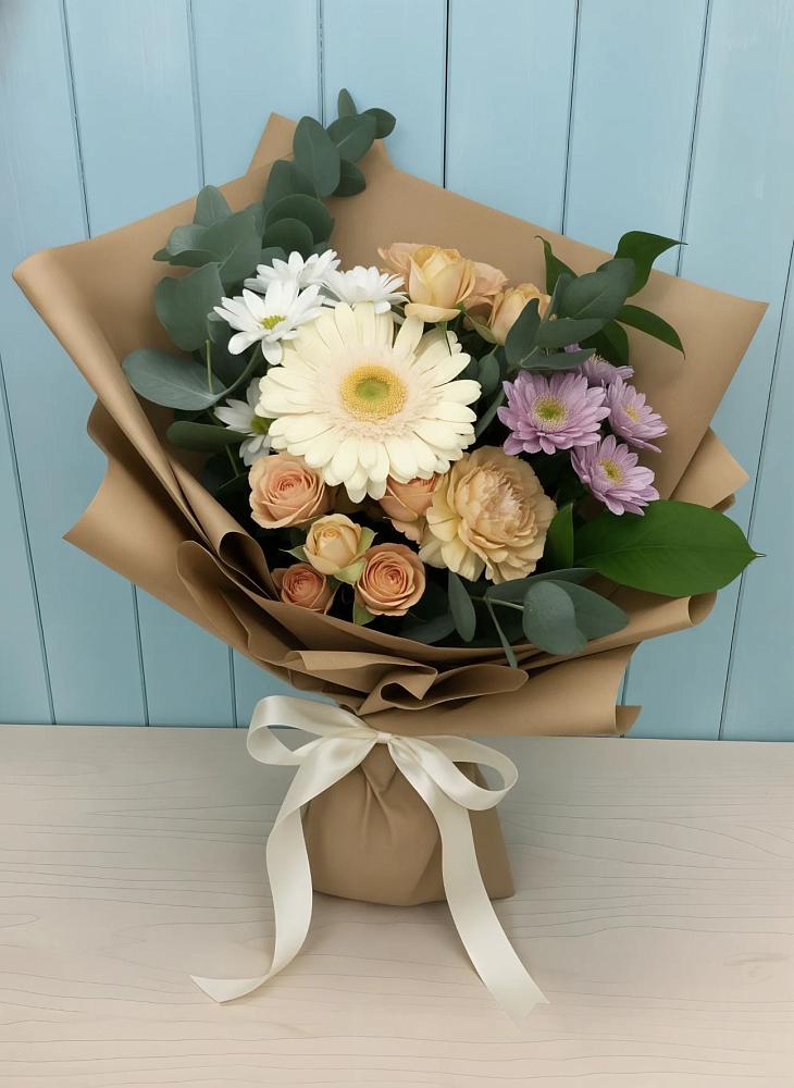 Букет цветов из: Герберы и Хризантемы в Авдотьино