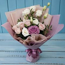 Букет цветов из:  Розы и Лизиантусы в Авдотьино