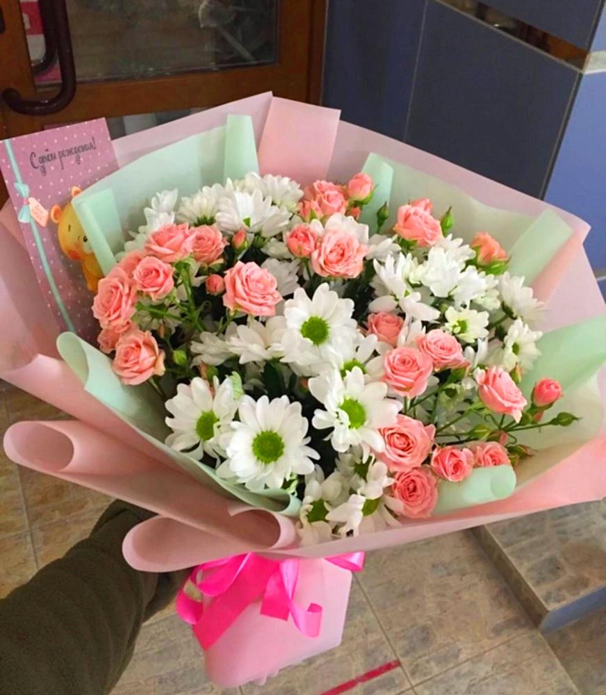 Букет цветов из: Розы и Хризантемы в Авдотьино