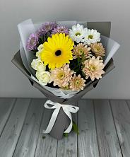 Букет цветов из:  Розы, Герберы и Хризантемы в Авдотьино