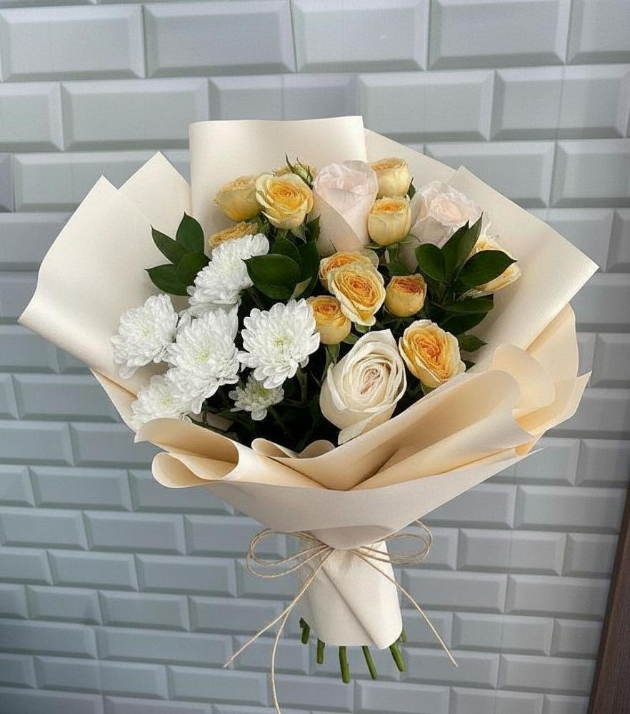 Букет цветов из: Розы и Хризантемы в Авдотьино