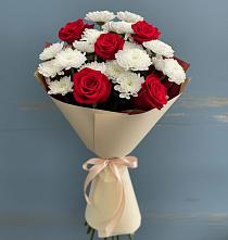 Букет цветов из:  Розы и Хризантемы в Авдотьино