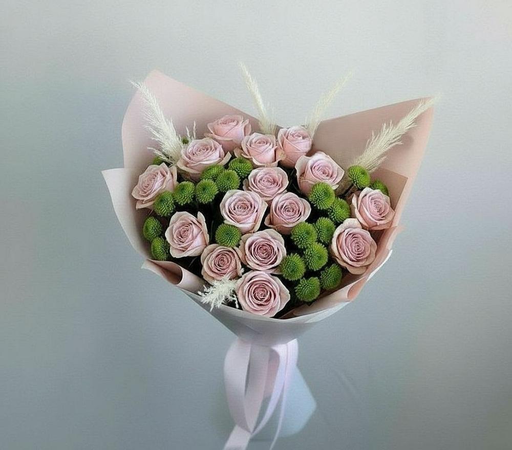 Букет цветов из: Розы и Хризантемы в Авдотьино