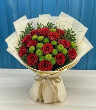 Букет цветов из:  Розы и Хризантемы в Авдотьино