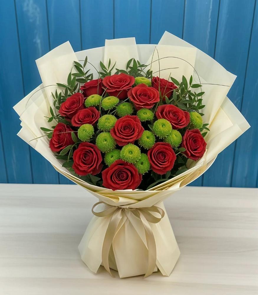 Букет цветов из: Розы и Хризантемы в Авдотьино